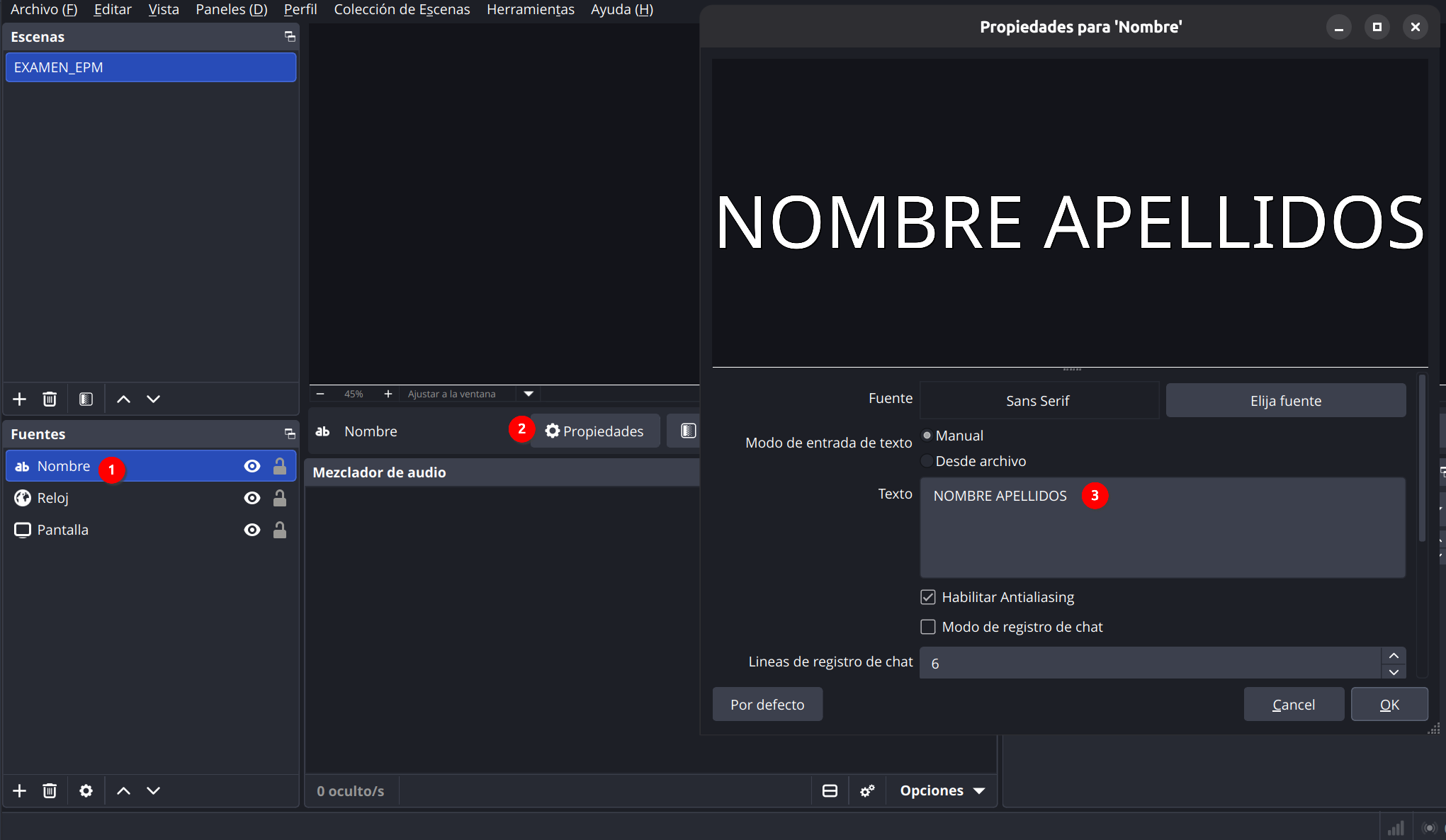 Editar el nombre