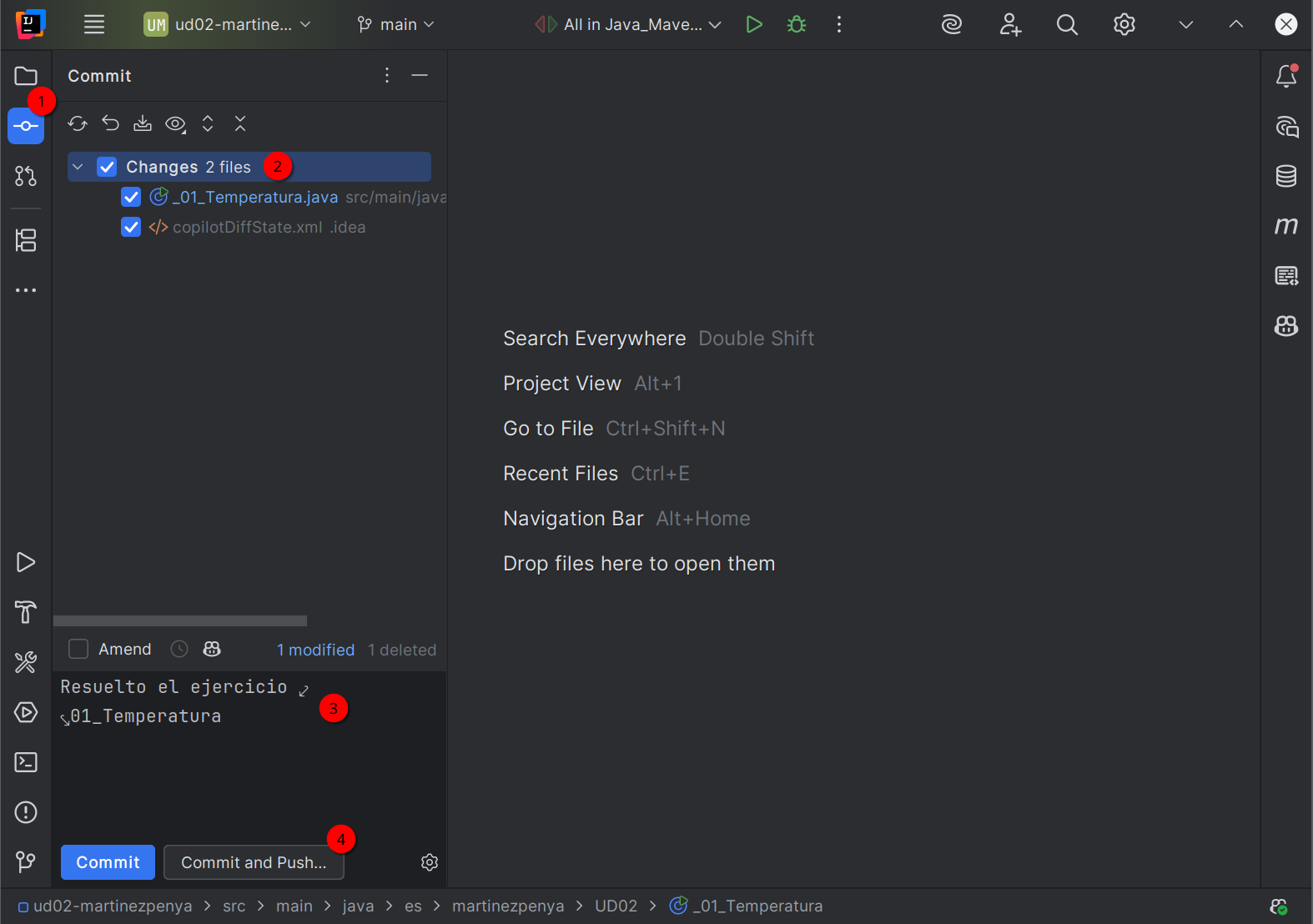 commit and push to github classroom