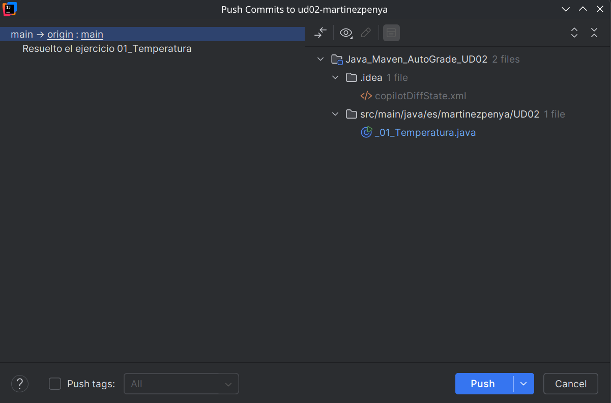 commit and push to github classroom final step
