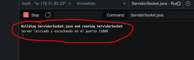 Servidor en la nube en marcha