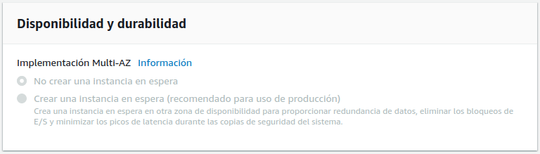 Disponibilidad y durabilidad