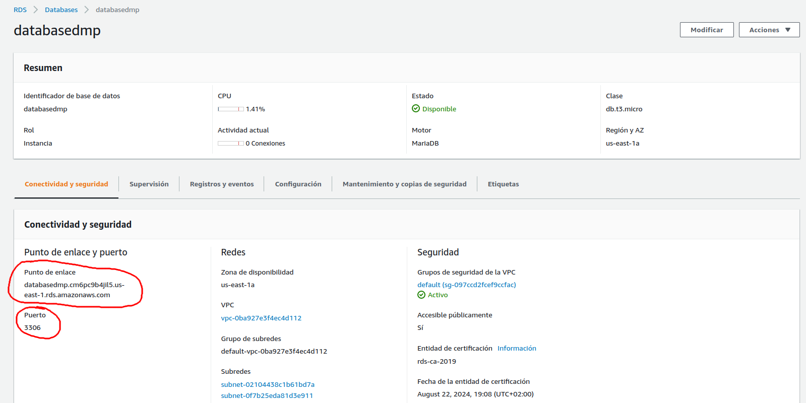 Punto de enlace y puerto