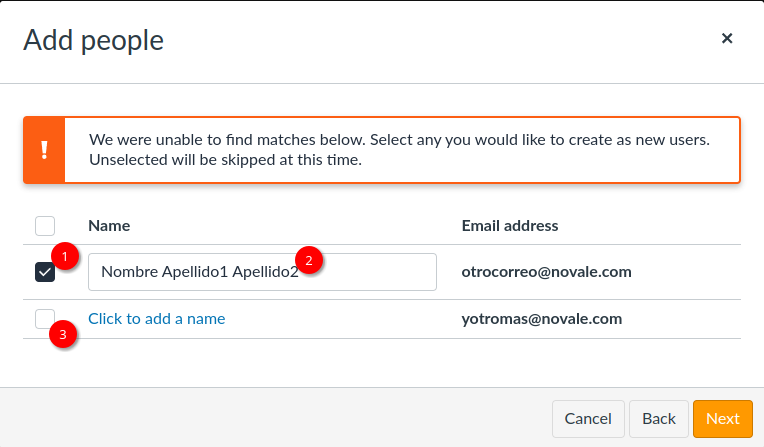 Correos no encontrados 2