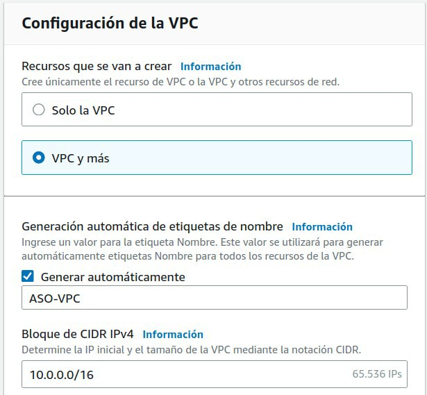 Crear VPC