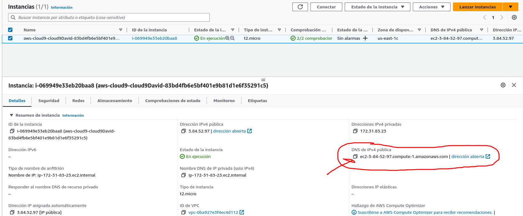 Dirección pública de la EC2