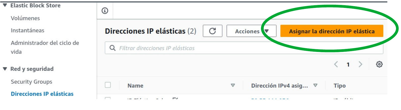 Asignar IP Elástica