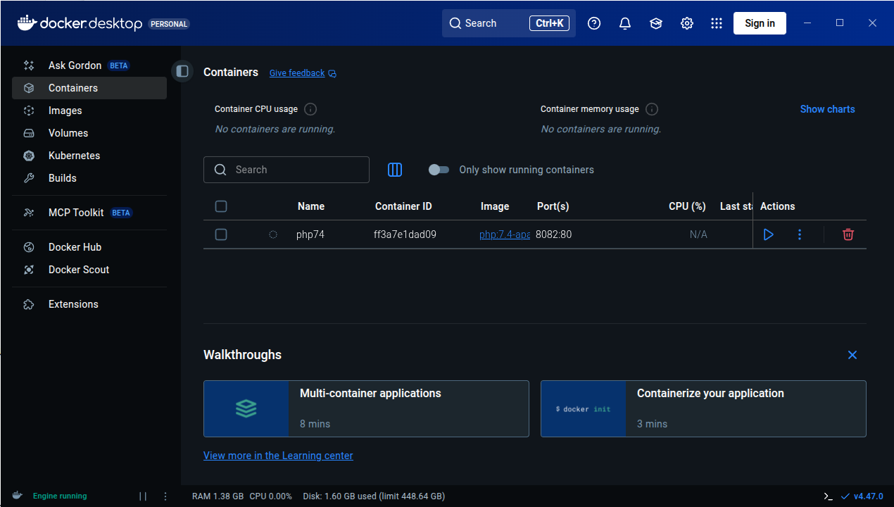 docker desktop GUI