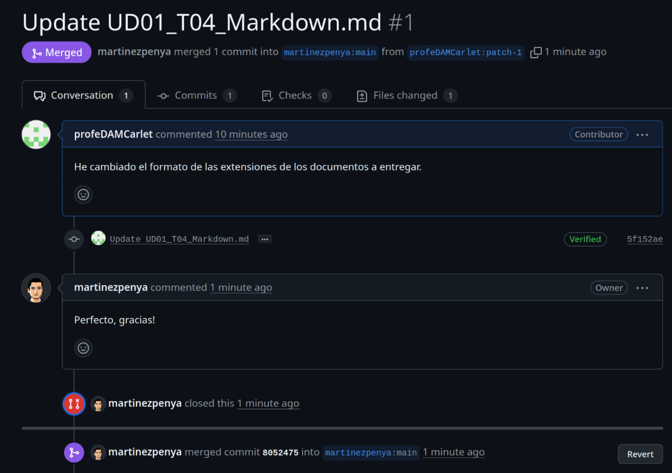 Accepted pull request