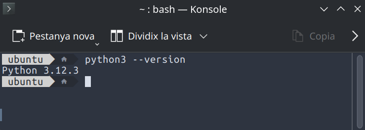 Comprobación de la versión de Python