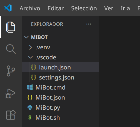 Estructura del proyecto en VS Code