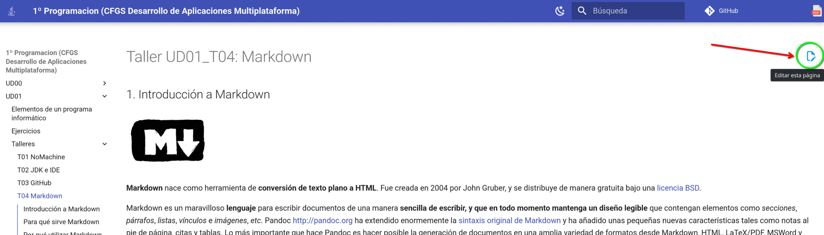 Botón editar